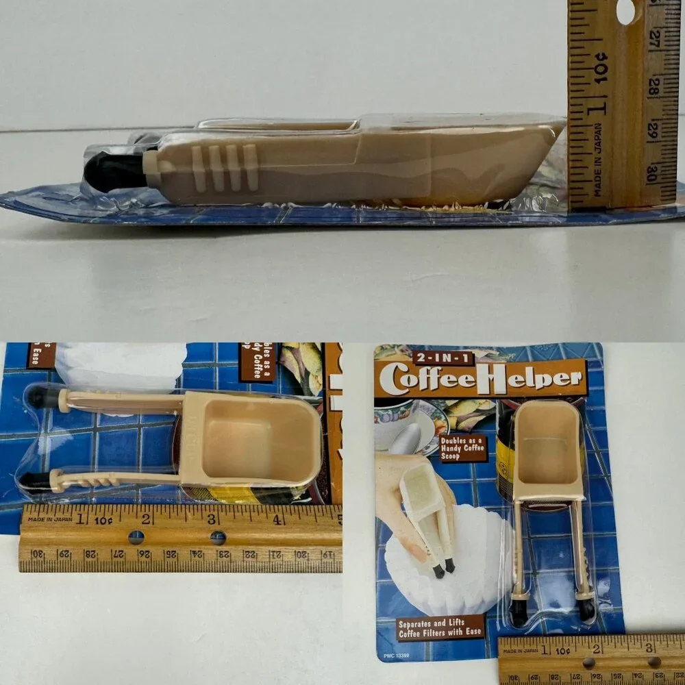 Vtg‎ Sealed Coffee Helper Scoop Filter Lifter Cream Colored Plastic 1/8 Cup Prop